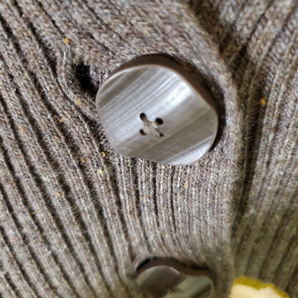 Moth Anthropologie Wool Blend Dolman Batwing Cardigan Sweater Brown Heather Sz L - Picture 2 of 6